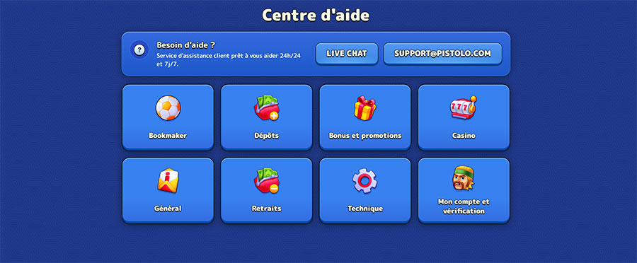 centre aide pistolo casino