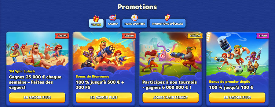 la page des promotions pistolo casino