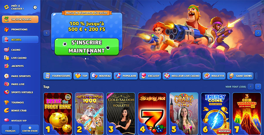 page accueil pistolo casino