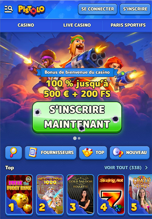 La version mobile version mobile pistolo casino